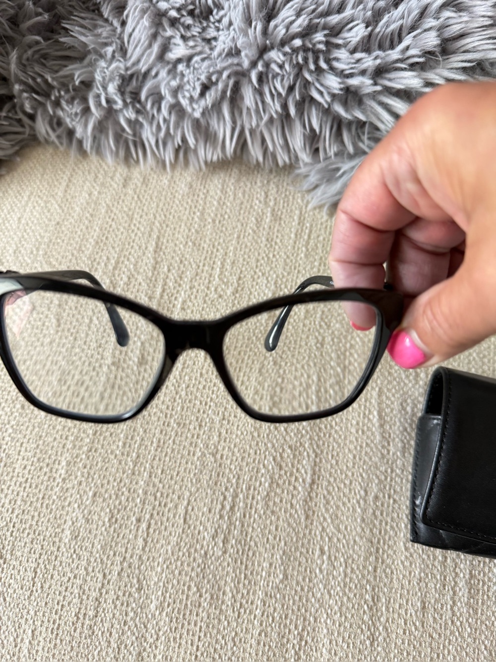 CHANEL Black Women's Cat-Eye Eyeglass Frames
